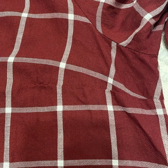 H&M Maroon Check Puff Sleeve Shirt, Sz 10 - Picture 10 of 10